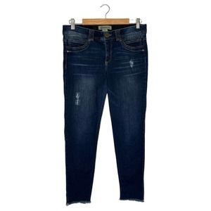 Democracy Jeans Womens 10 Ab Technology Raw Distressed Hem Mid Rise Blue